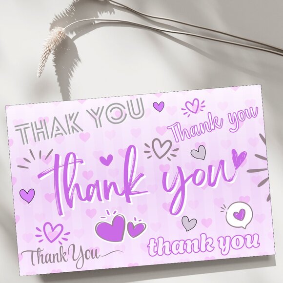 60 Poshmark Shopping Thank You Cards 4 x 2.8 - Picture 1 of 7